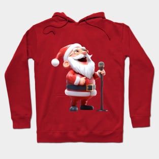 Jolly Jam Session: 3D Santa Singing Spectacular Tee Hoodie